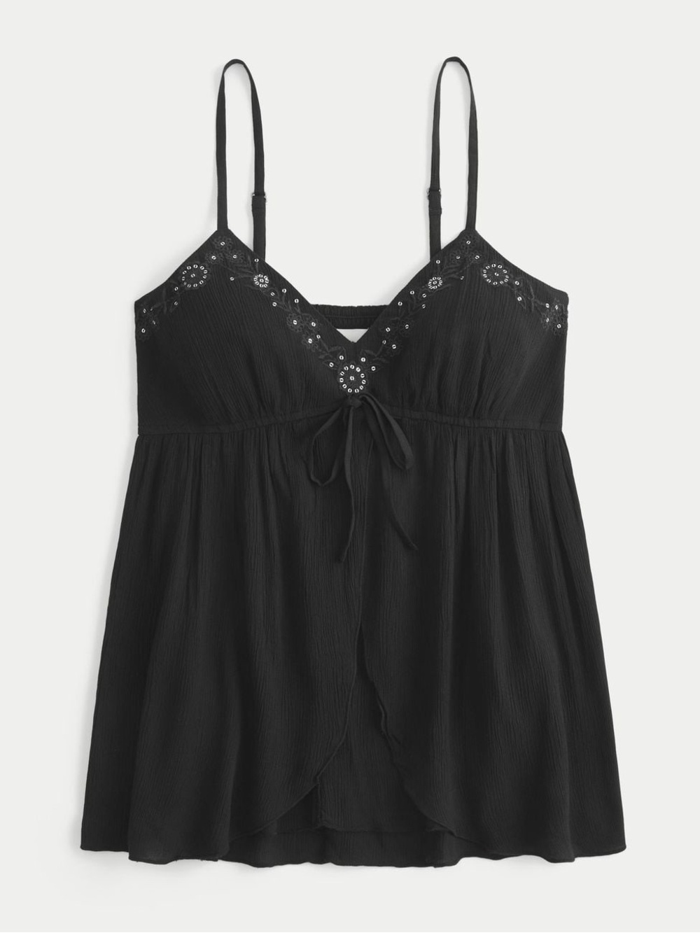 Hollister Crinkle Shine Flyaway Babydoll Top